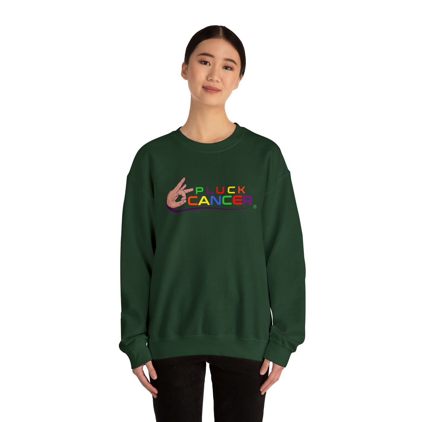 Pluck Cancer Women's Heavy Blend™ Crewneck Sweatshirt - Forest Green