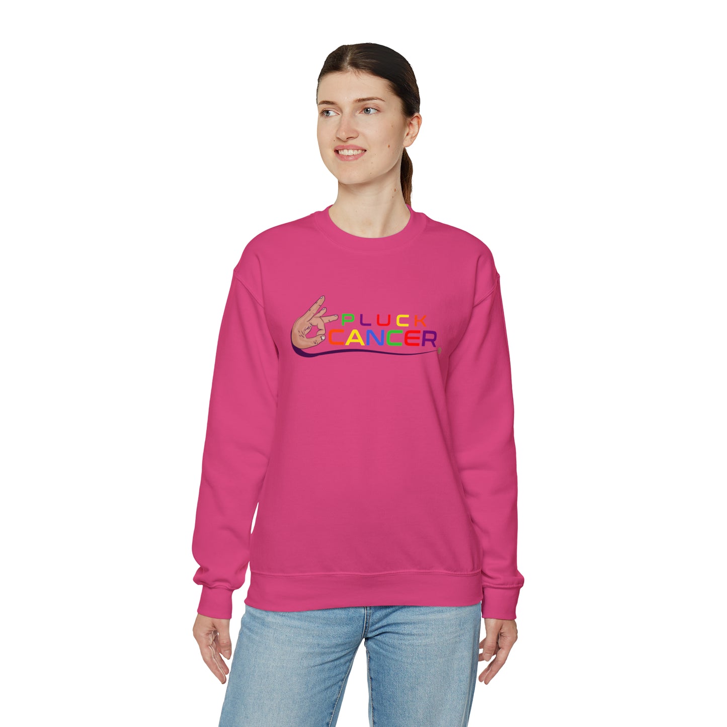 Pluck Cancer Women's Heavy Blend™ Crewneck Sweatshirt - Heliconia