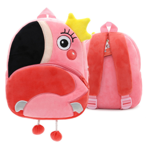 Children's Kindergarten Backpack Cartoon Rainbow Design Soft Plush for Girls