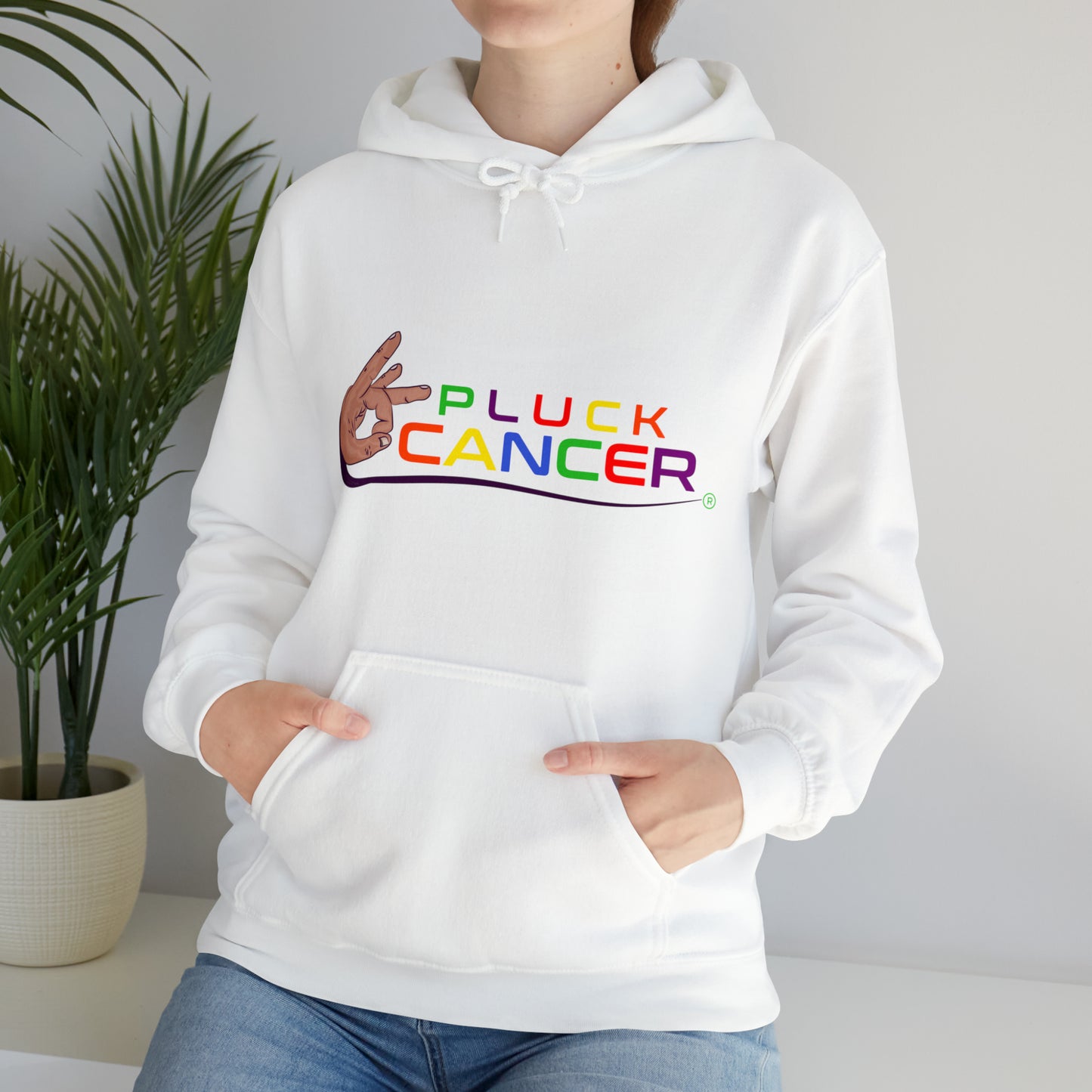 Pluck Cancer Women's Heavy Blend™ Hooded Sweatshirt - White