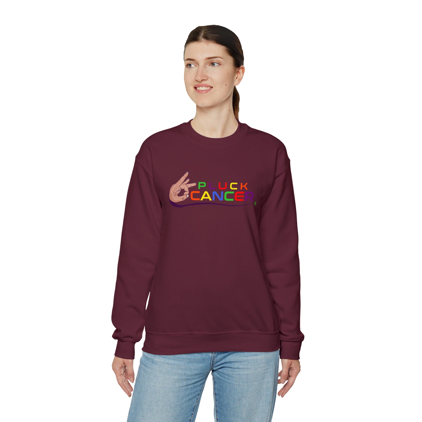 Pluck Cancer Women's Heavy Blend™ Crewneck Sweatshirt - Maroon