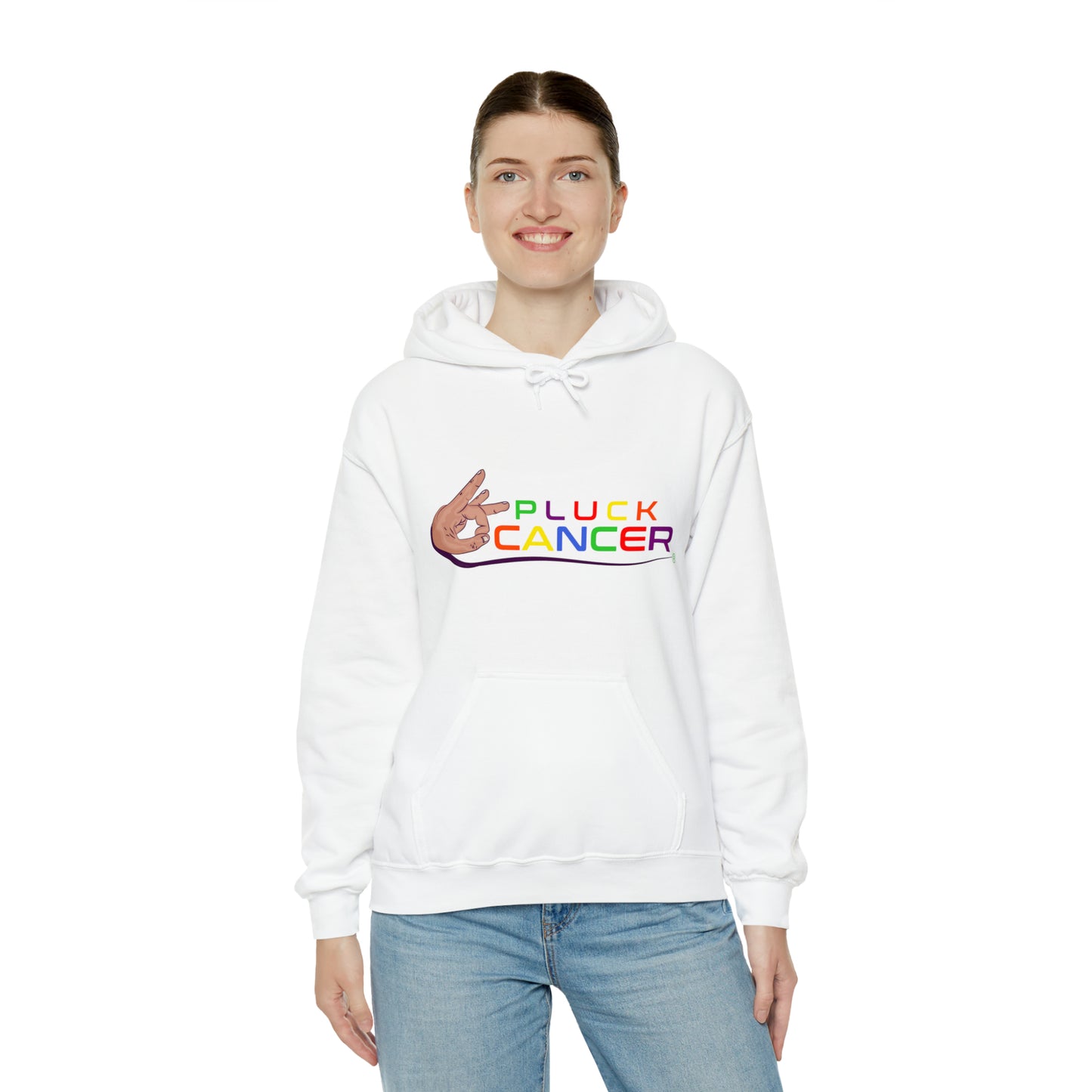 Pluck Cancer Women's Heavy Blend™ Hooded Sweatshirt - White