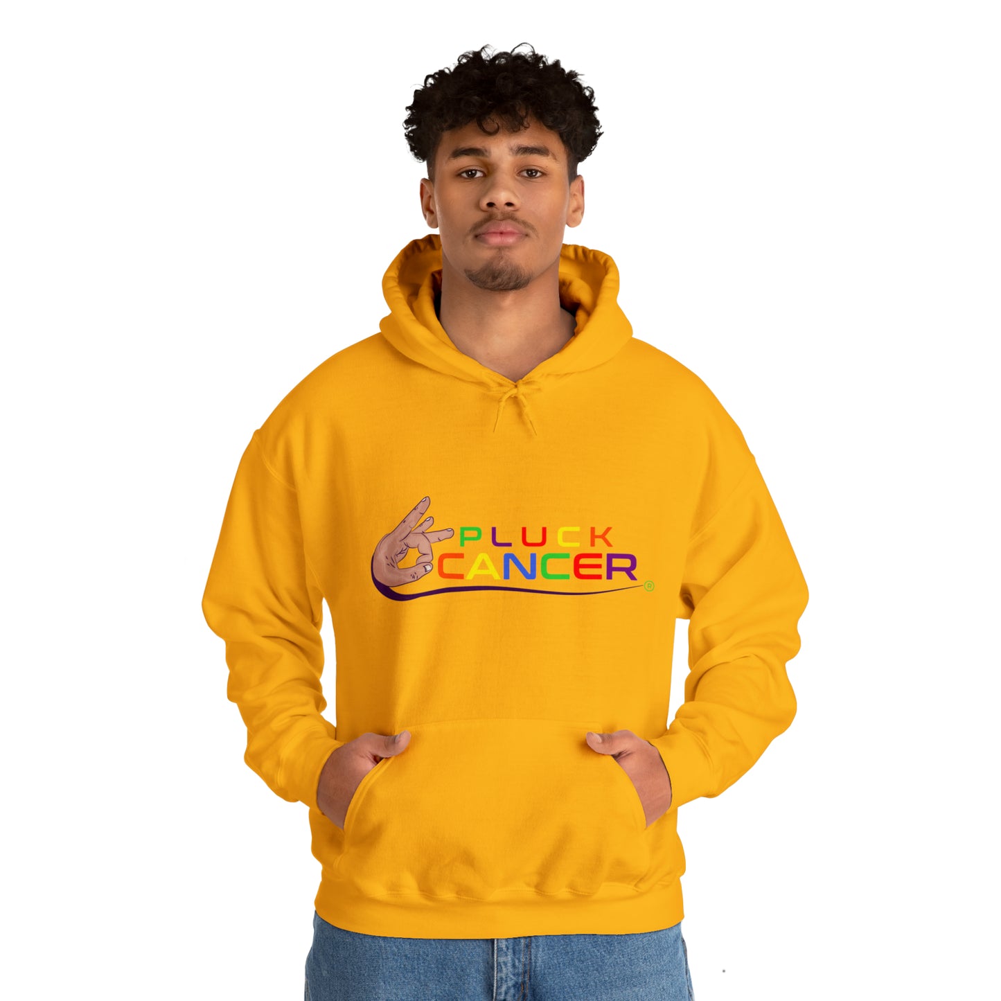 Pluck Cancer Men's Heavy Blend™ Hooded Sweatshirt - Gold