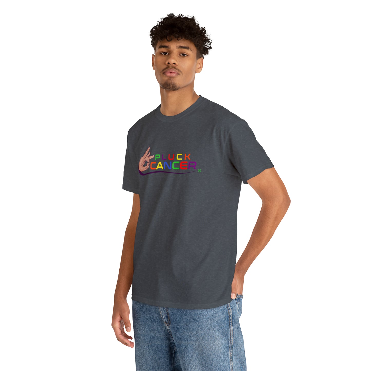 Pluck Cancer Men's  Cotton T-Shirt - Tweed Charcoal