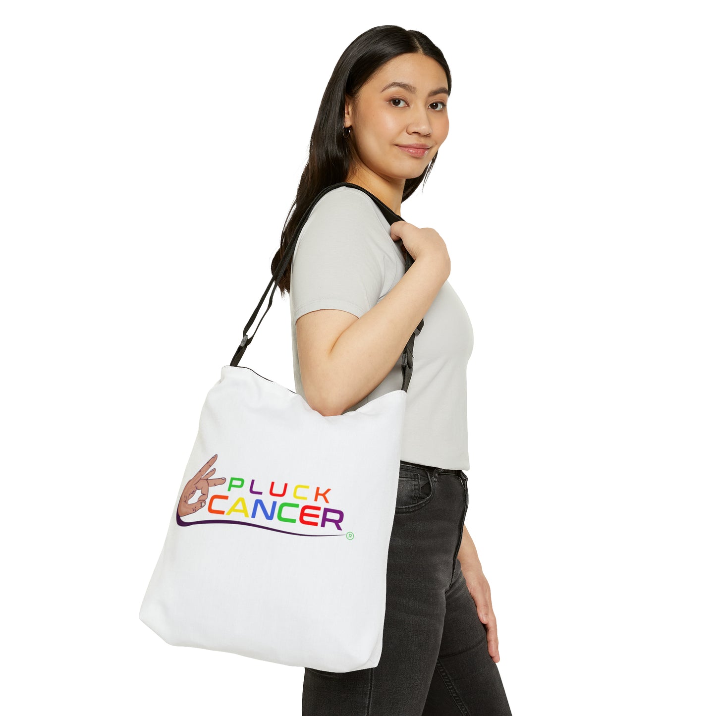 Adjustable Tote Bag-"PLUCK CANCER"