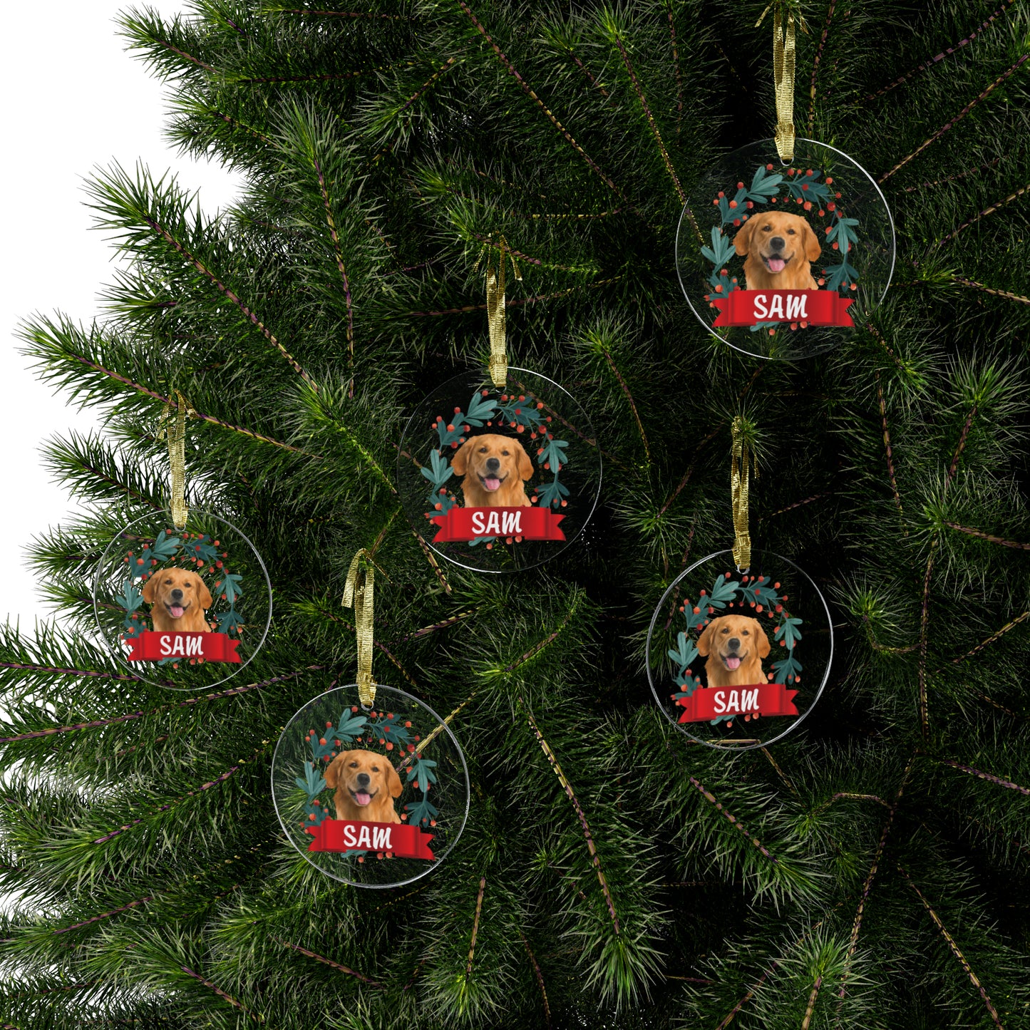 Customizable Pet Christmas Acrylic Ornaments