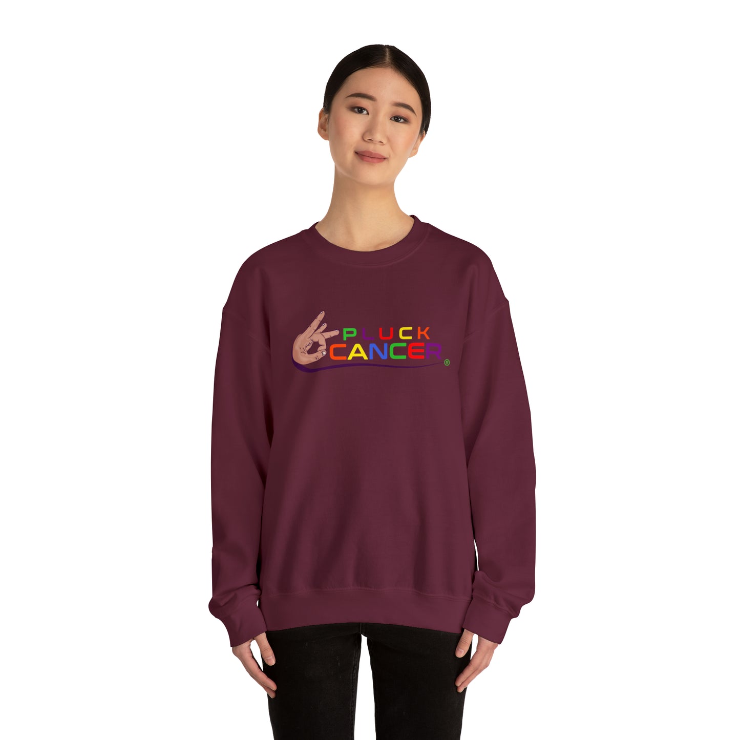 Pluck Cancer Women's Heavy Blend™ Crewneck Sweatshirt - Maroon