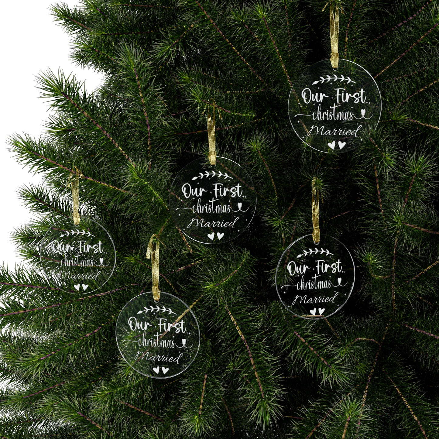 Our First Christmas Married Acrylic Ornaments