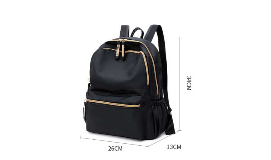 Waterproof Oxford Backpack Women's Black School Bags