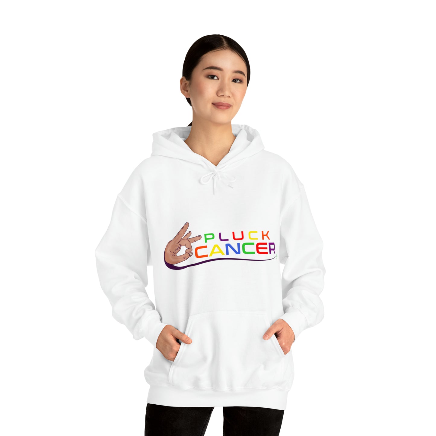 Pluck Cancer Women's Heavy Blend™ Hooded Sweatshirt - White