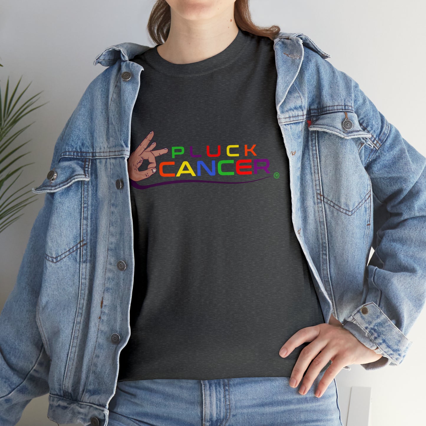 Pluck Cancer Women's Cotton T-Shirt - Dark Heather