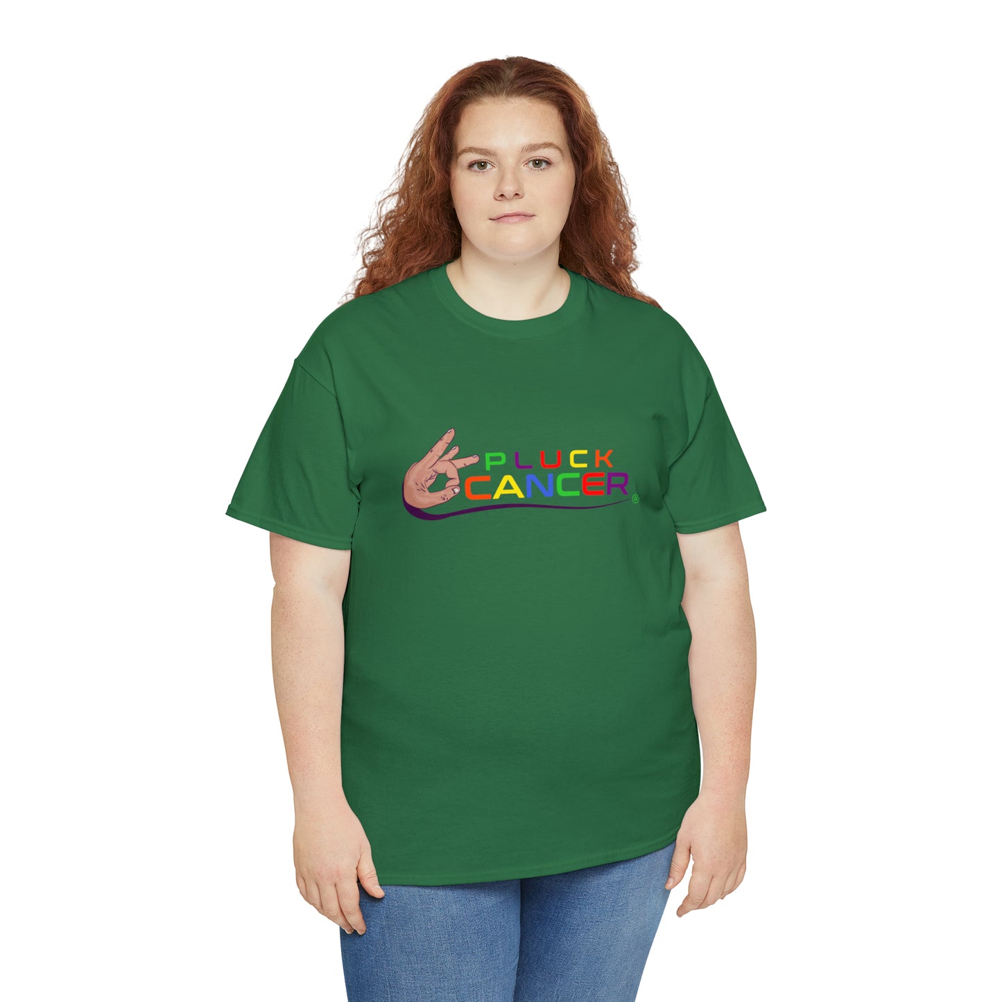 Stylish Turf Green Pluck Cancer Women's Cotton T-Shirt