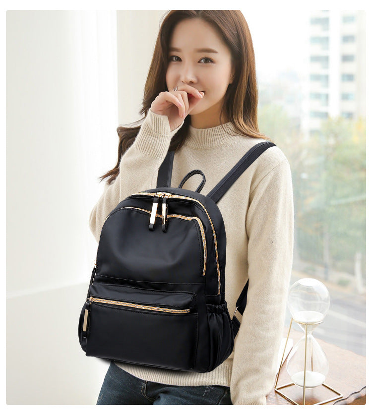 Waterproof Oxford Backpack Women's Black School Bags