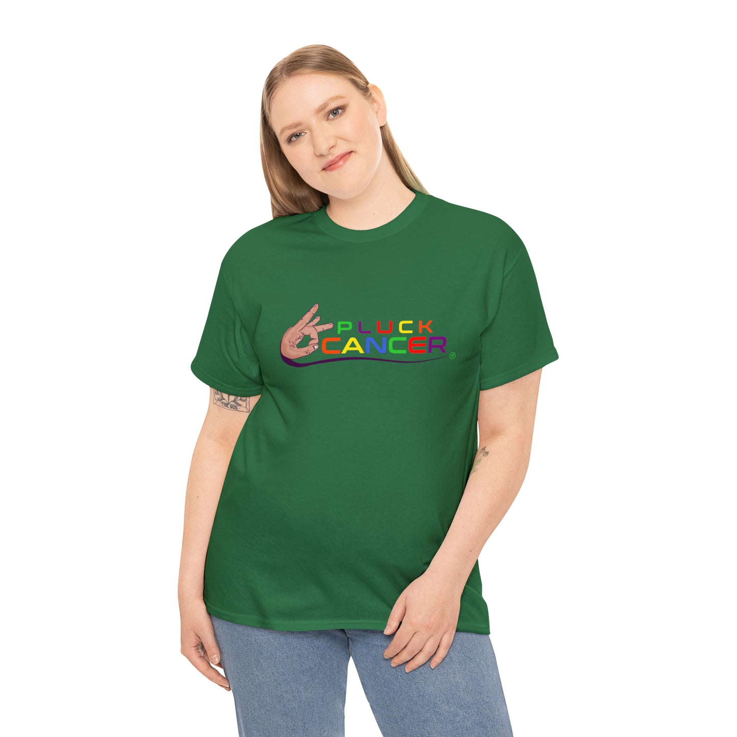 Stylish Turf Green Pluck Cancer Women's Cotton T-Shirt