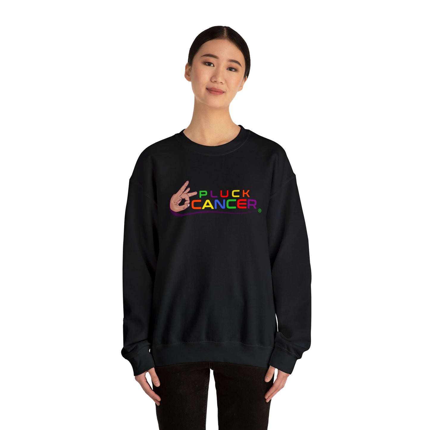 Pluck Cancer Women's Heavy Blend™ Crewneck Sweatshirt - Black