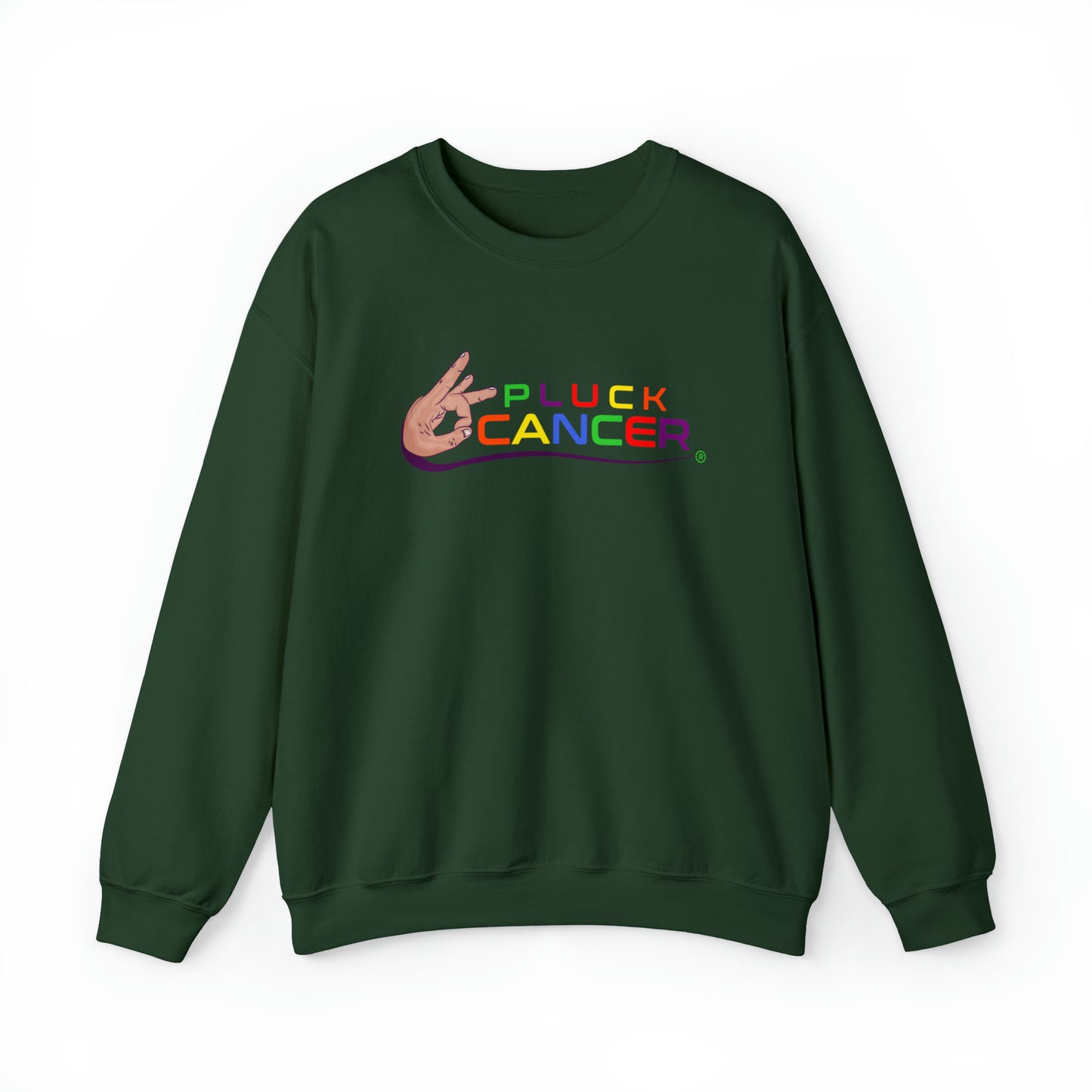 Pluck Cancer Men's Heavy Blend™ Crewneck Sweatshirt - Forest Green
