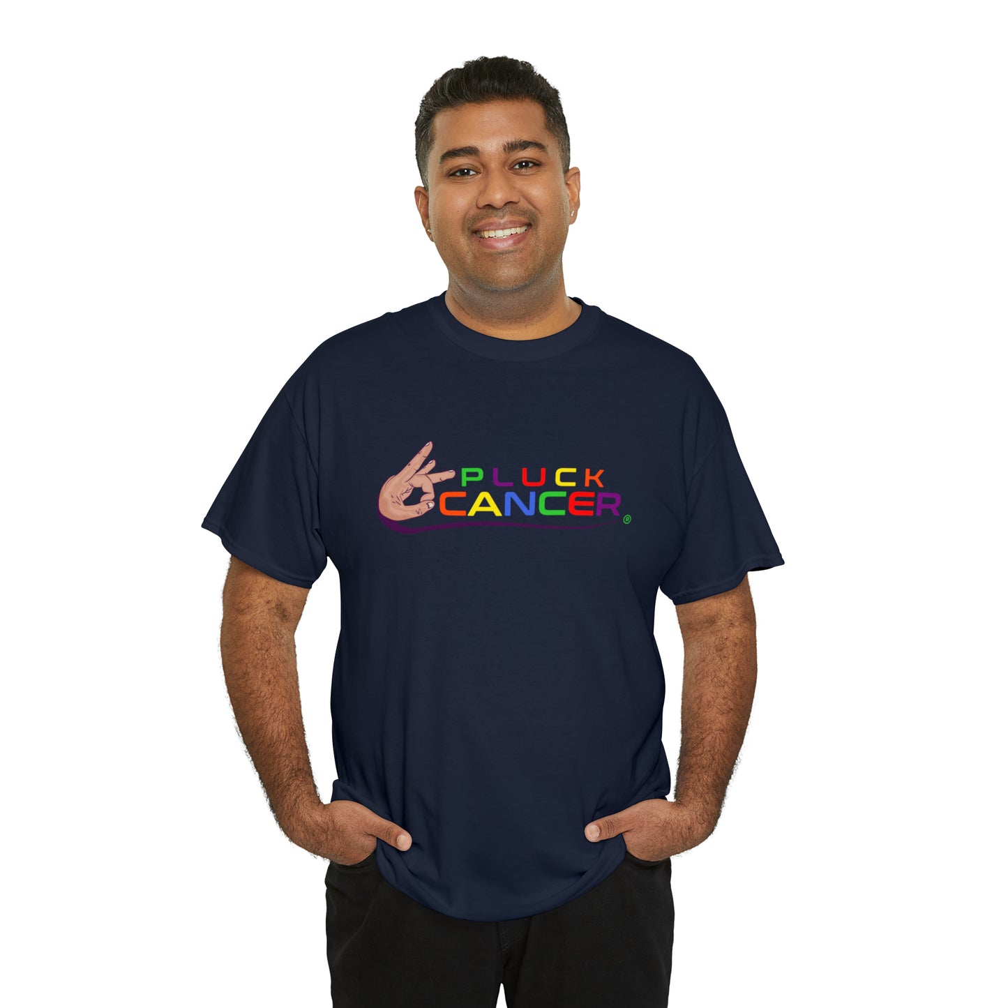 Pluck Cancer Men's Cotton T-Shirt - Navy