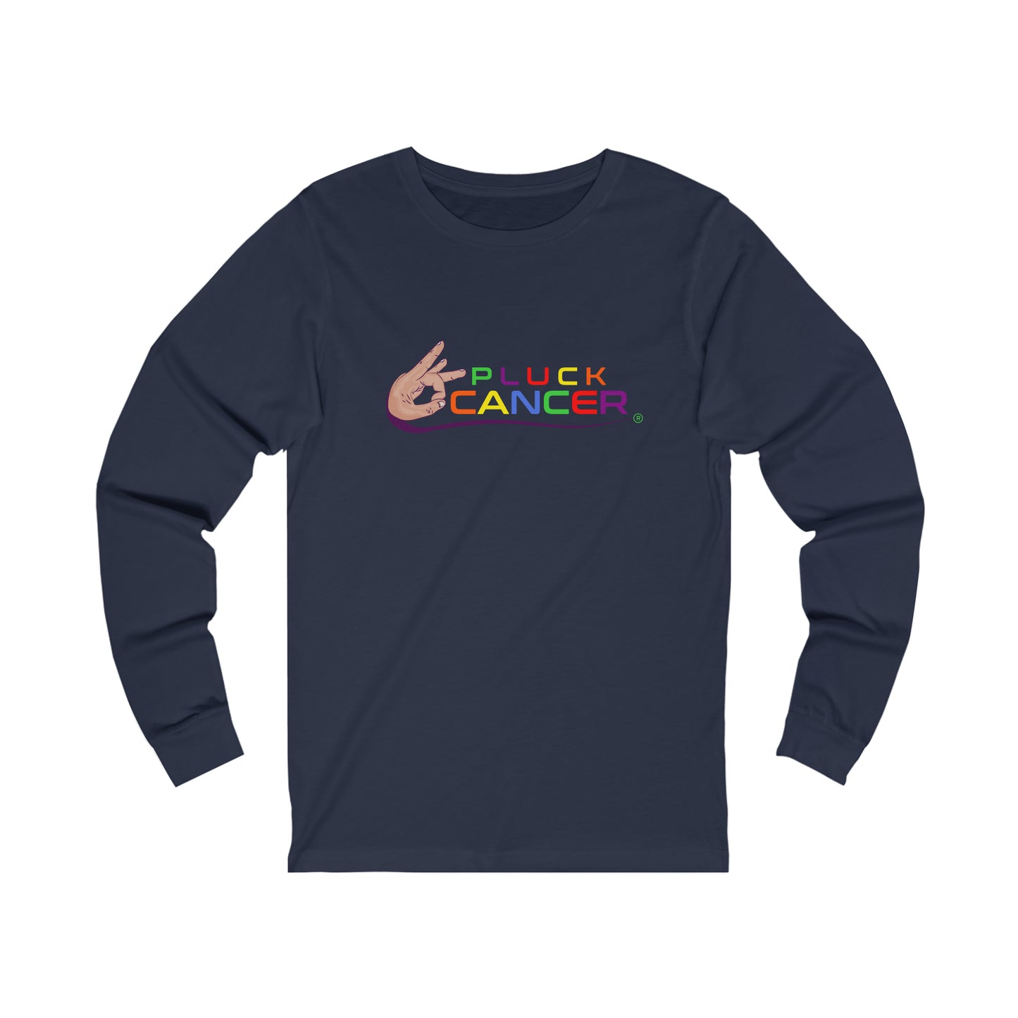 Pluck Cancer Men's Jersey Long Sleeve T-Shirt - Navy