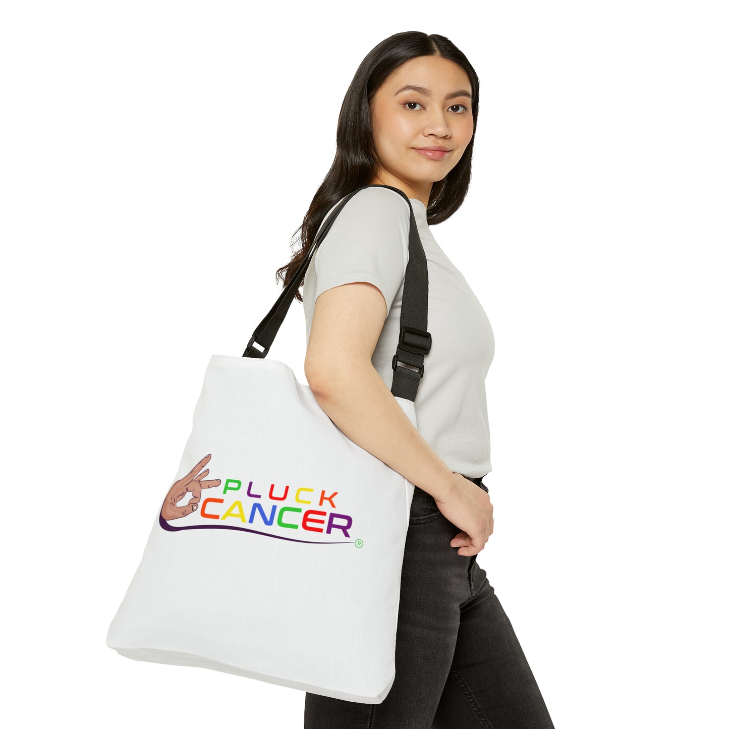Adjustable Tote Bag-"PLUCK CANCER"