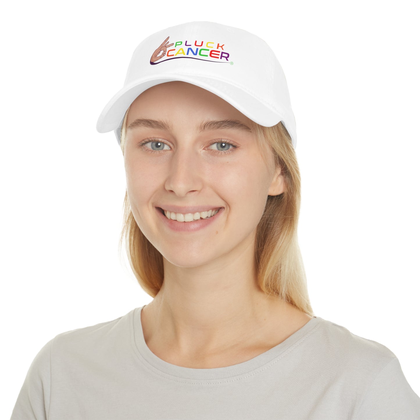 Low Profile Baseball Cap-"PLUCK CANCER!"