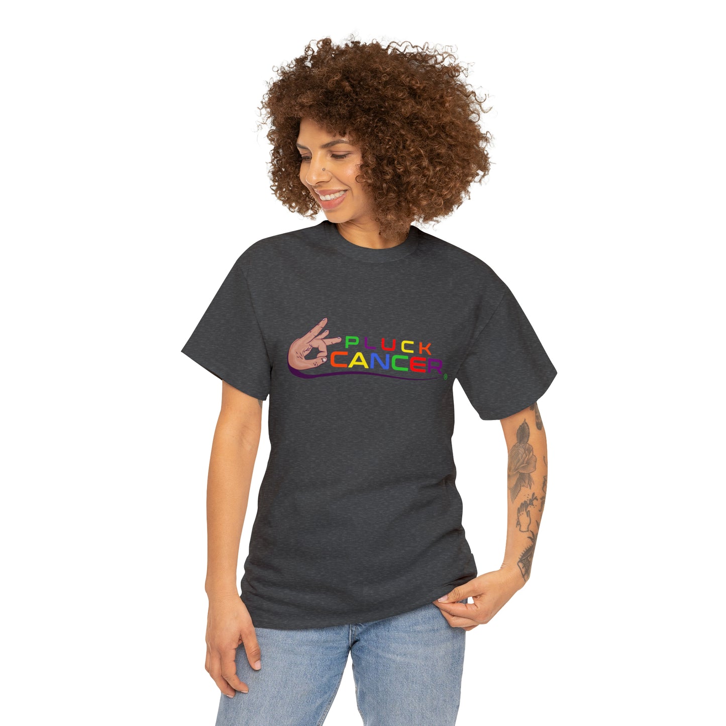 Pluck Cancer Women's Cotton T-Shirt - Dark Heather