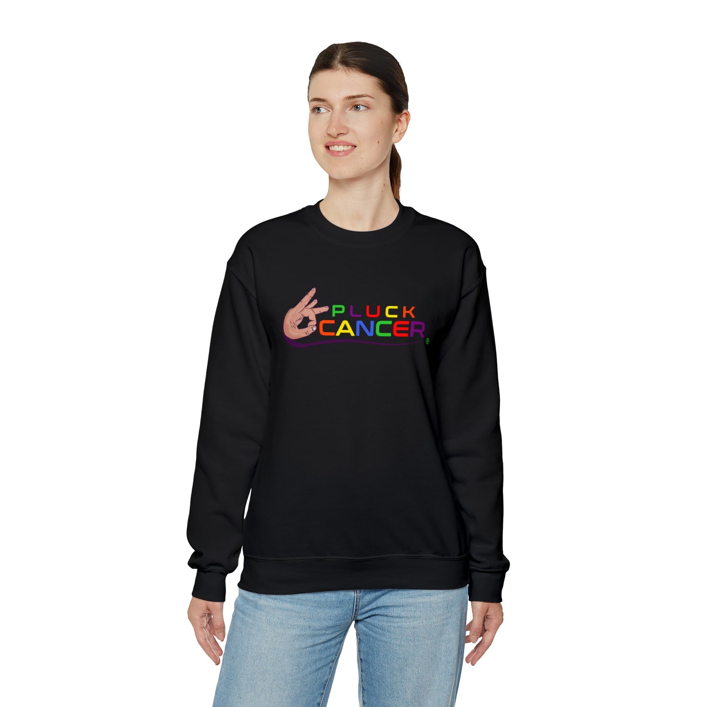 Pluck Cancer Women's Heavy Blend™ Crewneck Sweatshirt - Black