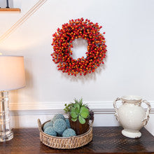 ORANGE BERRY WREATH - 24 INCH