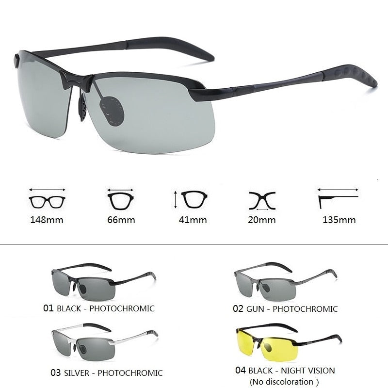 Photochromic Sunglasses Men Polarized Driving Chameleon Glasses Male Change Color Sun Glasses Day Night Vision Driver&#39;s Eyewear