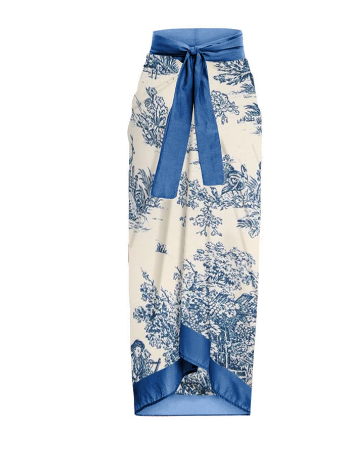 New One-Piece Swimsuit Sling-Style Slim Gather Bikini High Waist Open Back Beachwear