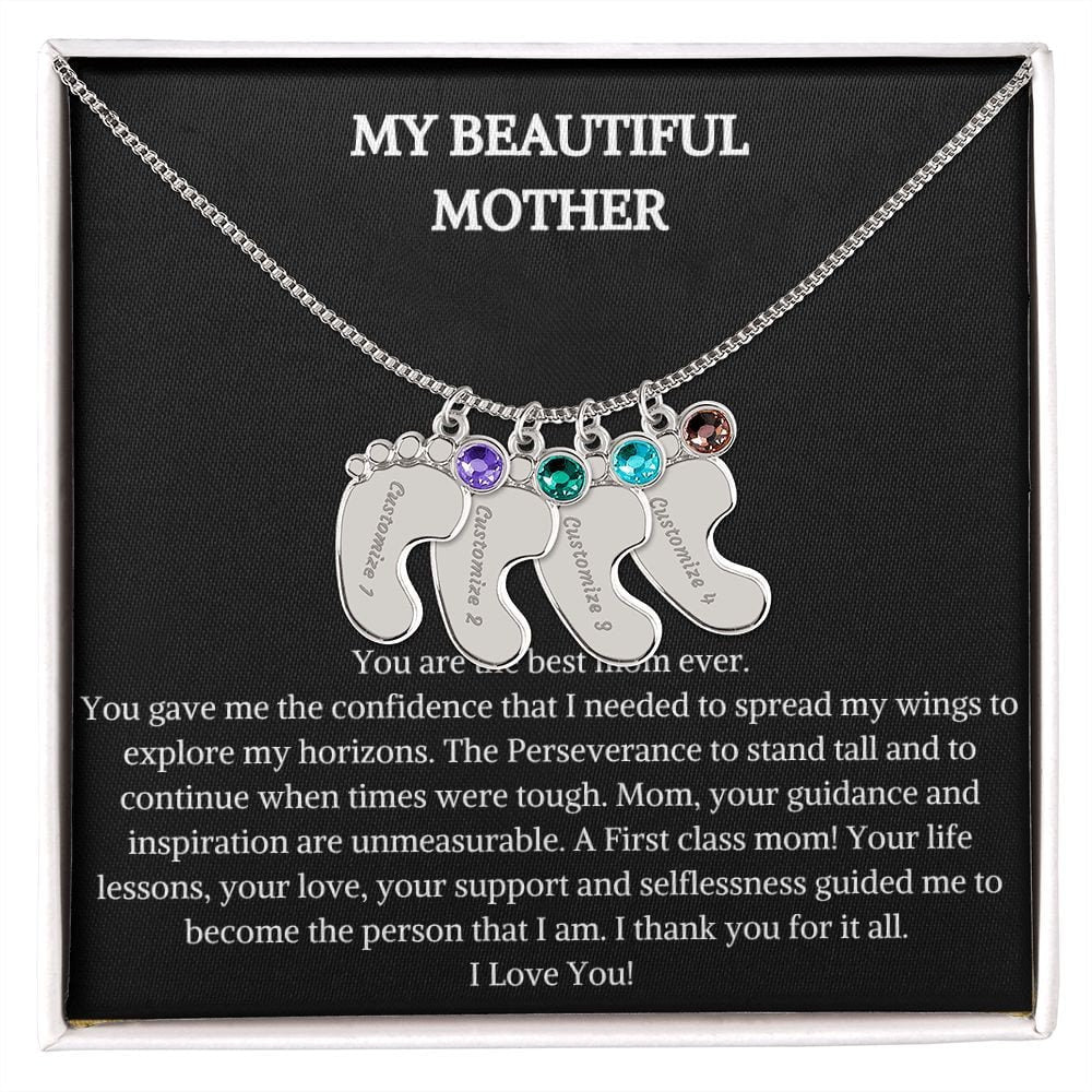 Engraved Baby Feet Necklace | Mothers Necklace Gift | Engraved Necklace | Baby Feet Necklace | Gift For Mother |Luxury Necklace |Neck Chain