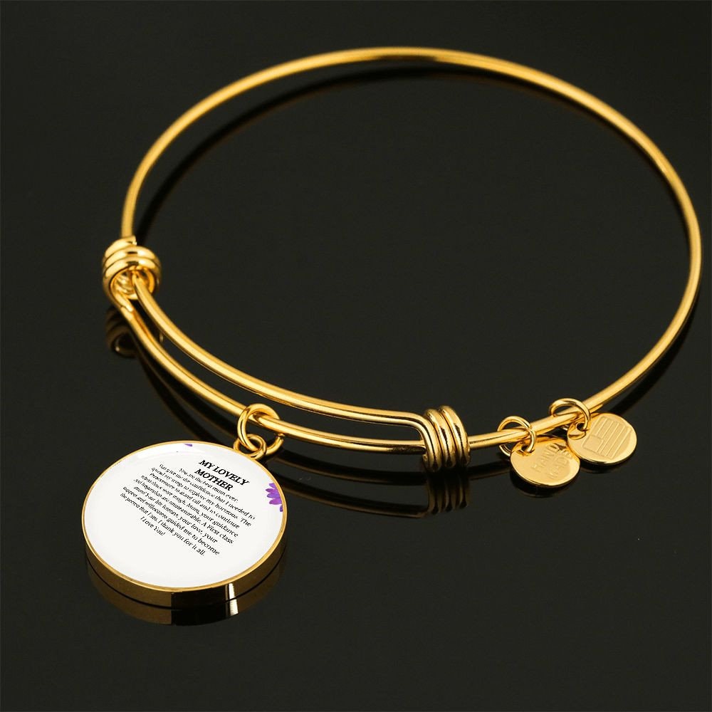 Personalized Mum Circle Bangle / Bracelet | Mother's Day Gift With Lovely Message | To Mum From Son / Daughter | Love Gifts For Mum / Women