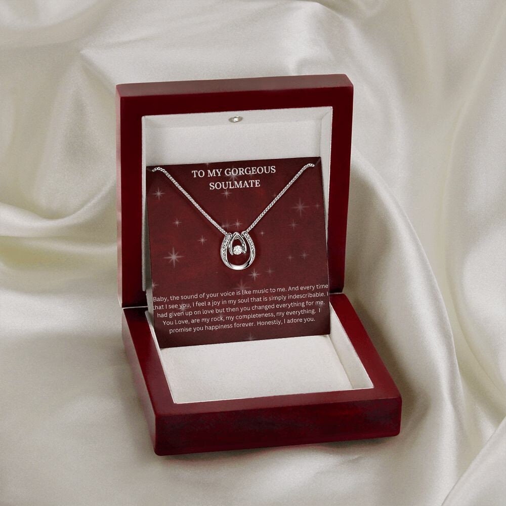 Lucky In Love Necklace | Gift For Soul Mate | Anniversary Necklace | Wedding Gift For Wife | Valentines Day Gift | Soul Mate Jewelry