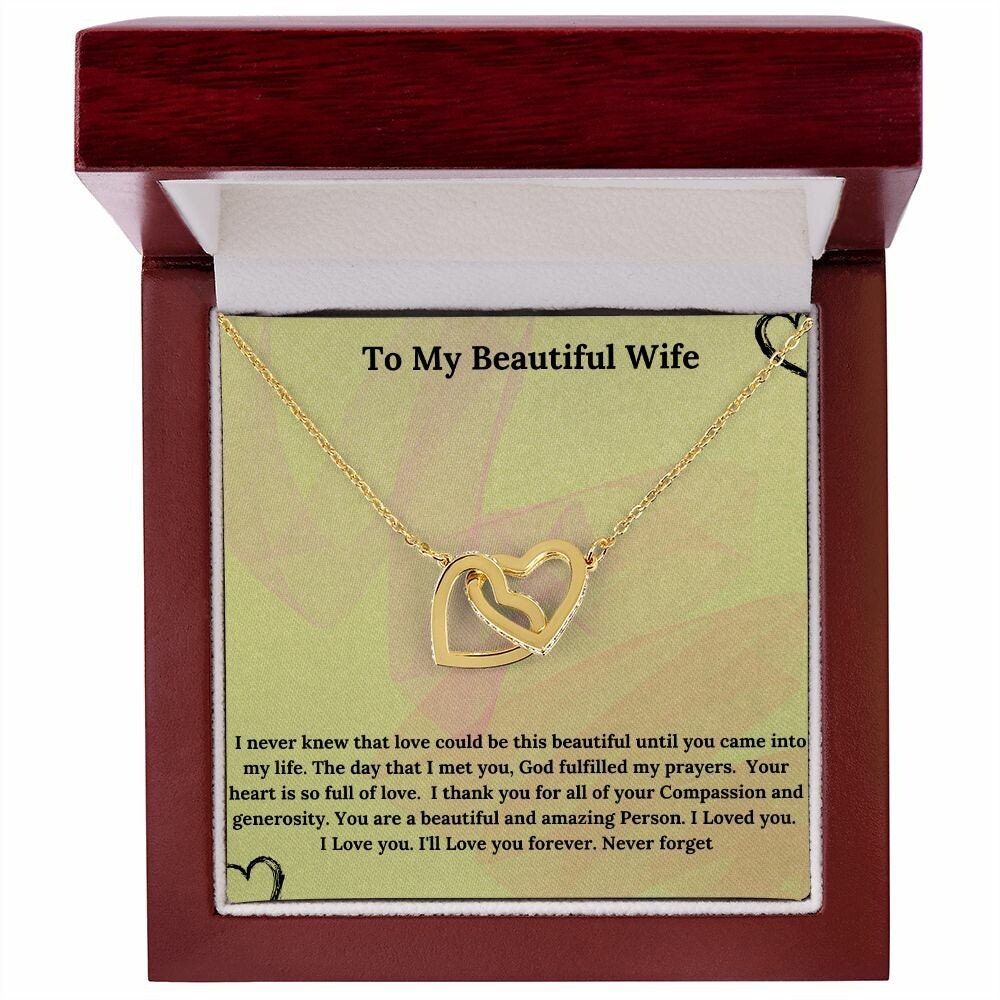 Interlocking Heart Necklace |  Gifts For Her | Romantic Gift | Birthday Gift | Chic Style | Modern Necklace | Heart Pendant | Love Necklace