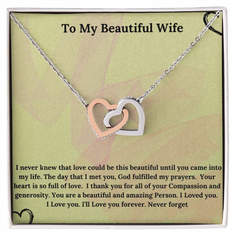 Interlocking Heart Necklace |  Gifts For Her | Romantic Gift | Birthday Gift | Chic Style | Modern Necklace | Heart Pendant | Love Necklace