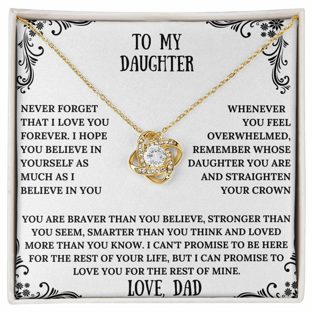 Love knot necklace | Friendship Necklace | Message Card Jewelry | Elegant Necklace | Modern Necklace To Daughter | Gift For Her | Neck chain