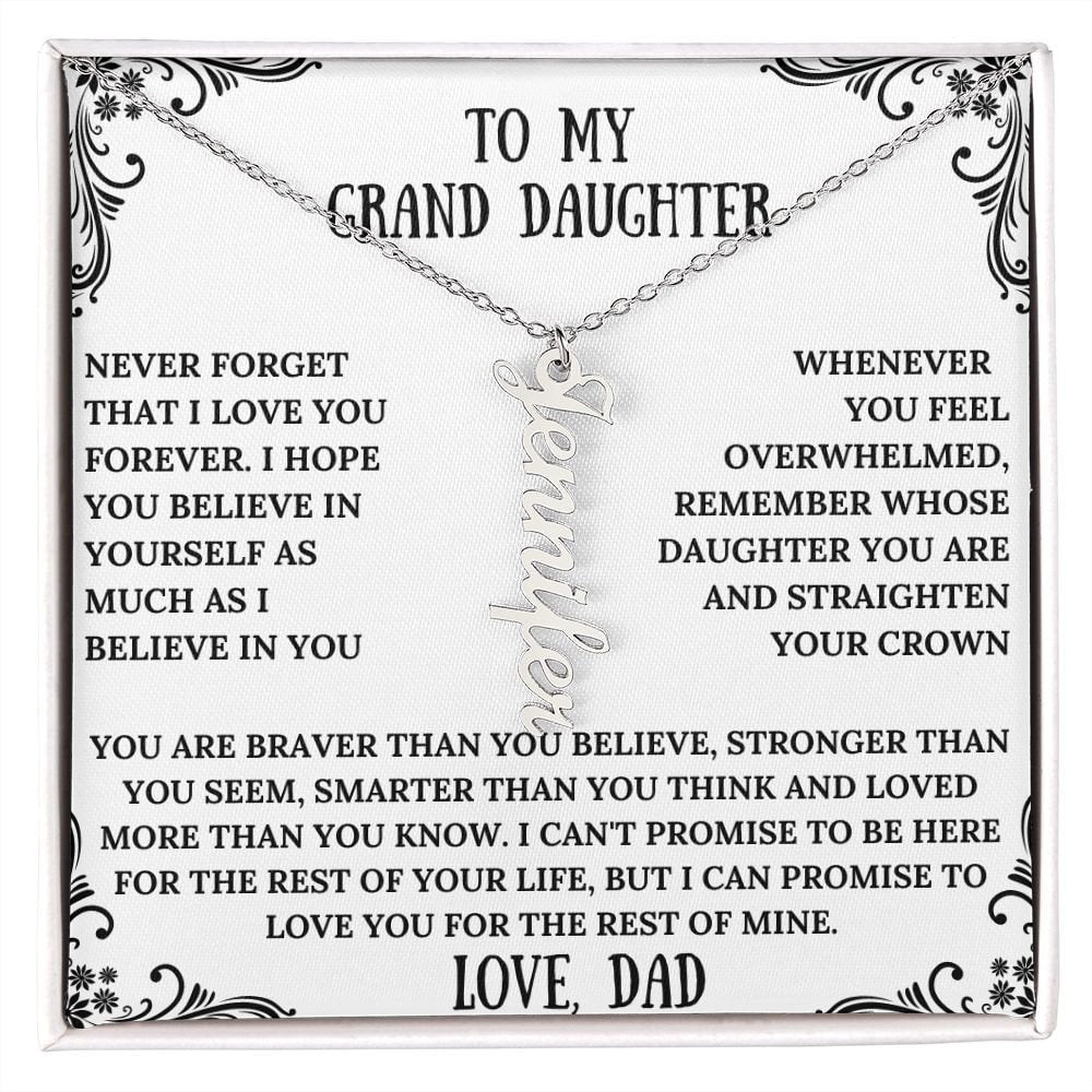 Vertical Name Necklace | Dainty Name Necklace | Personalized Name Necklace | Customized Necklace | Elegant Necklace | Grand daughter Gift