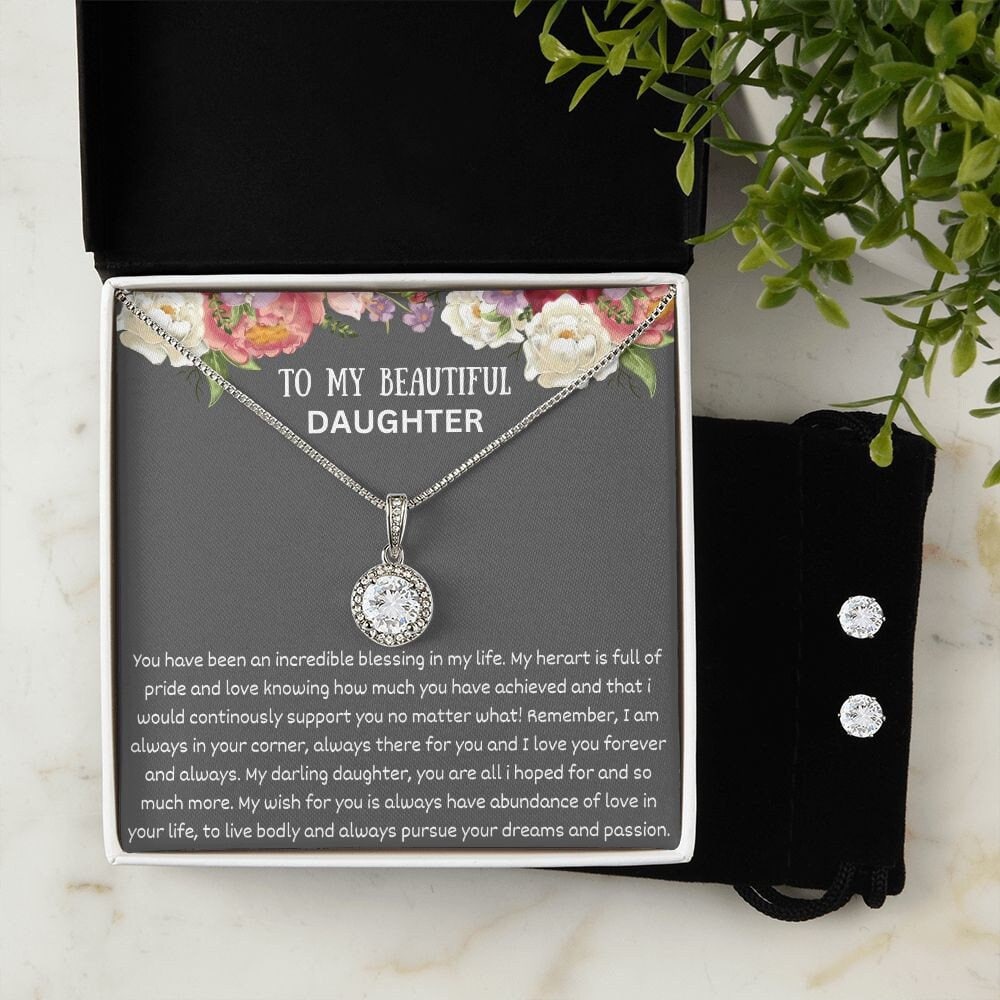 Eternal Hope Necklace And Earring | Fashion Necklace And Earring | Jewelry Set | Gift For Her | Gift For Daughter | Necklace Gift