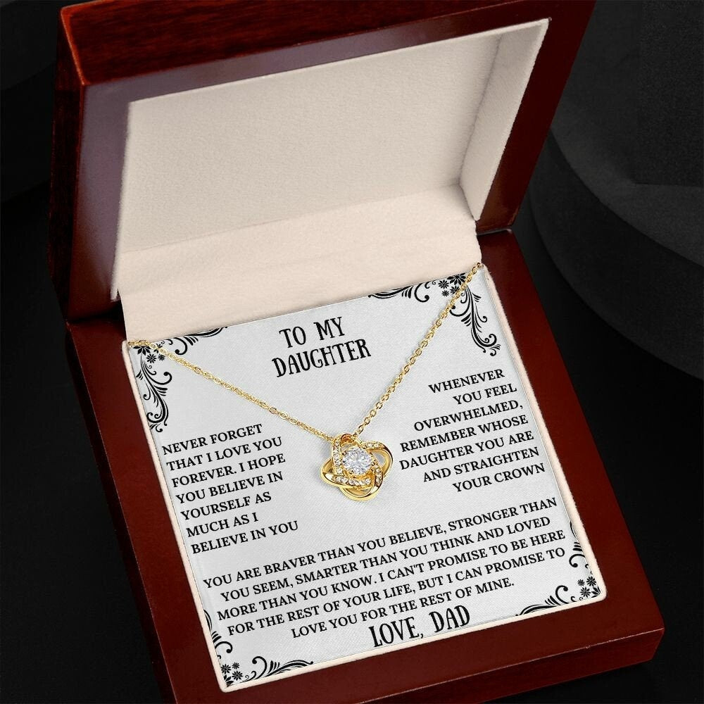 Love knot necklace | Friendship Necklace | Message Card Jewelry | Elegant Necklace | Modern Necklace To Daughter | Gift For Her | Neck chain
