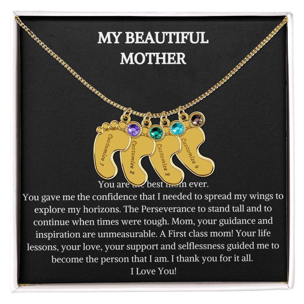 Engraved Baby Feet Necklace | Mothers Necklace Gift | Engraved Necklace | Baby Feet Necklace | Gift For Mother |Luxury Necklace |Neck Chain