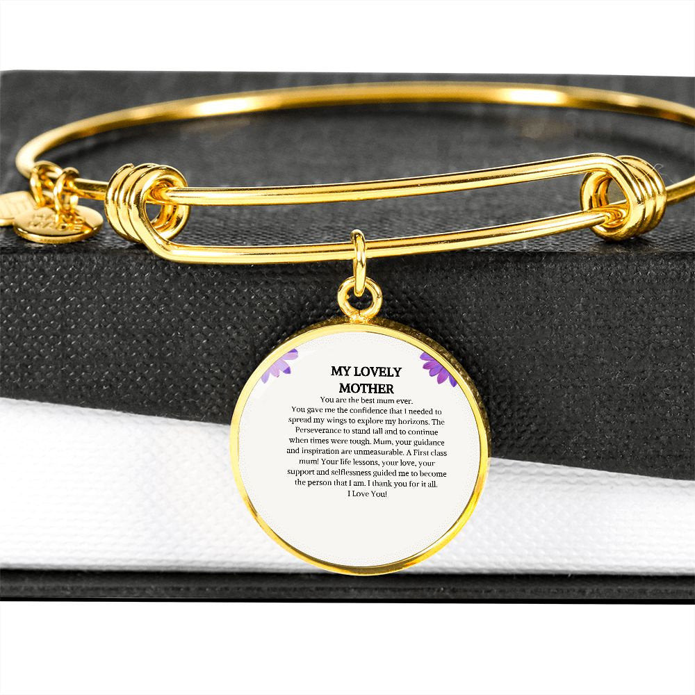 Personalized Mum Circle Bangle / Bracelet | Mother's Day Gift With Lovely Message | To Mum From Son / Daughter | Love Gifts For Mum / Women