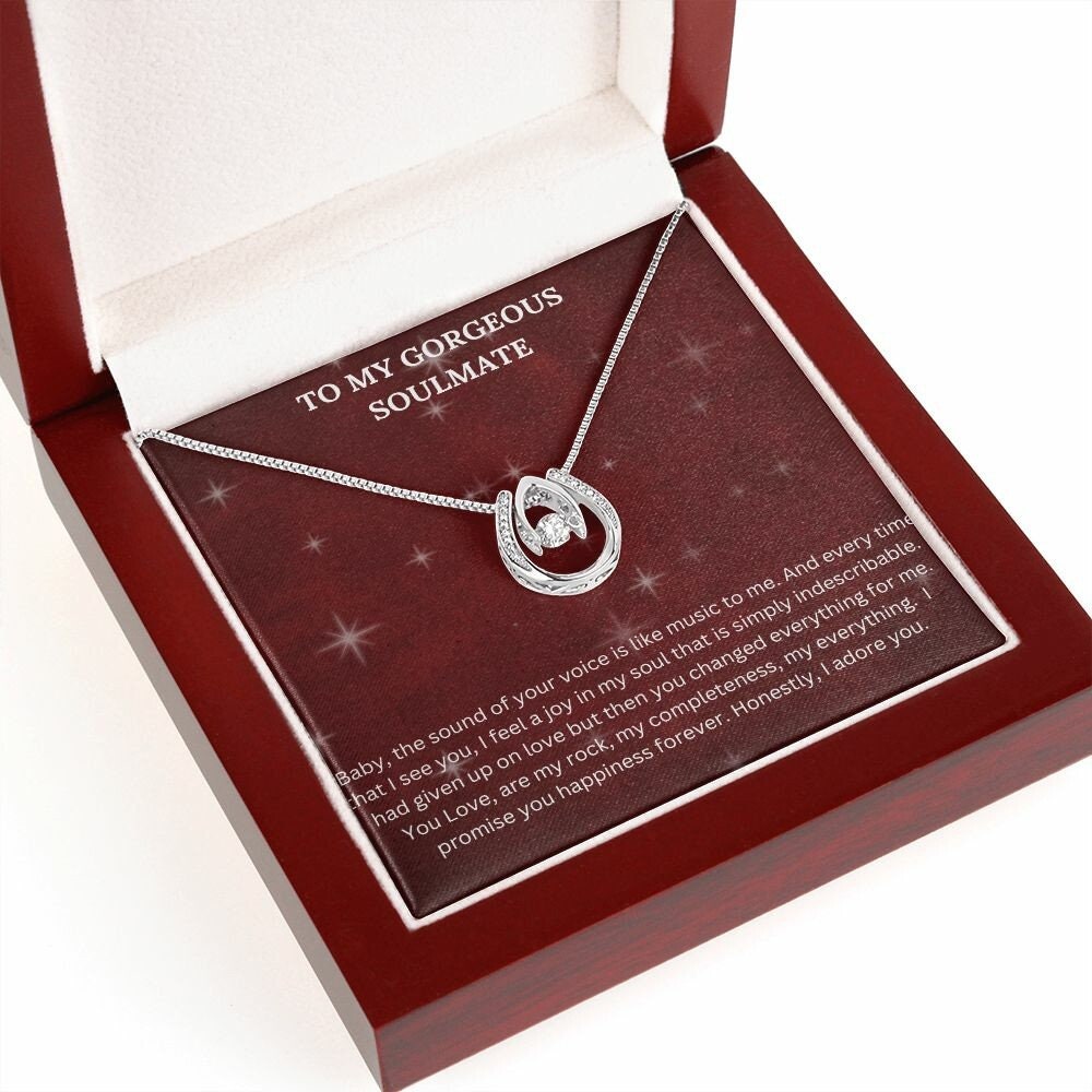 Lucky In Love Necklace | Gift For Soul Mate | Anniversary Necklace | Wedding Gift For Wife | Valentines Day Gift | Soul Mate Jewelry