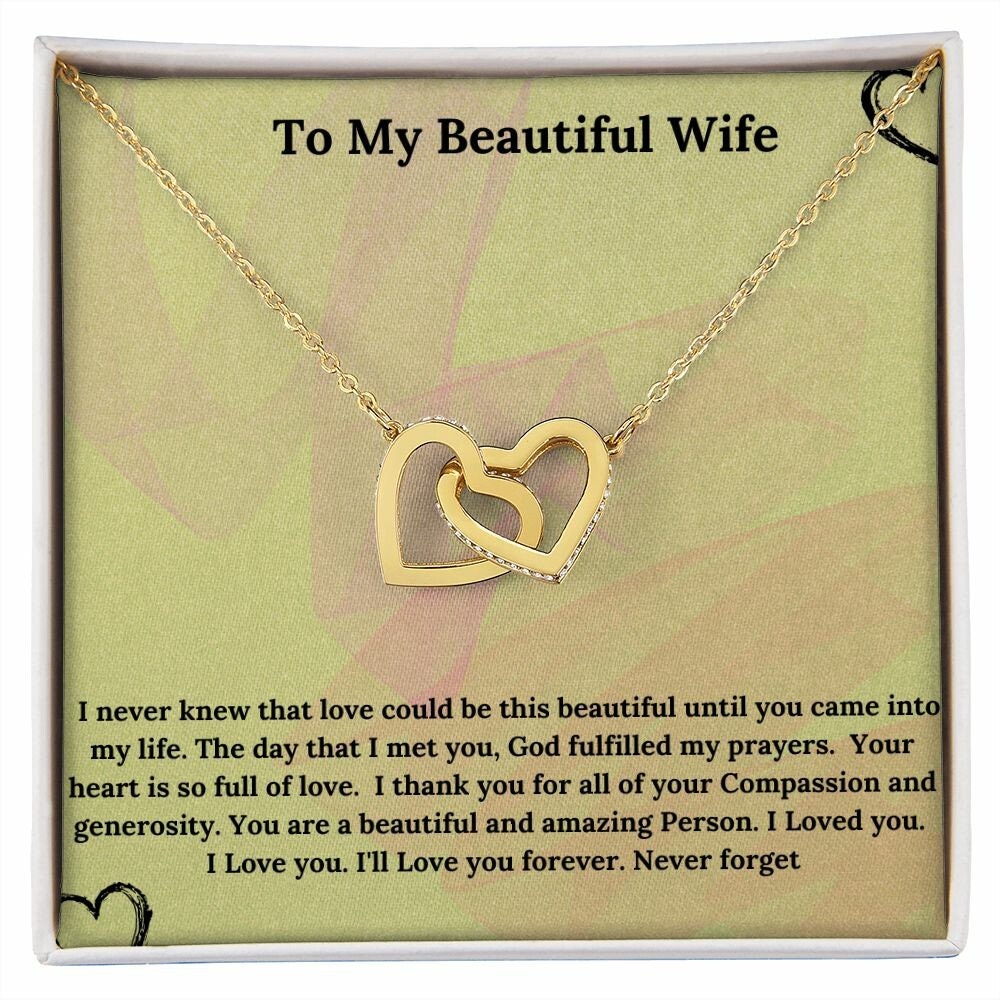 Interlocking Heart Necklace |  Gifts For Her | Romantic Gift | Birthday Gift | Chic Style | Modern Necklace | Heart Pendant | Love Necklace