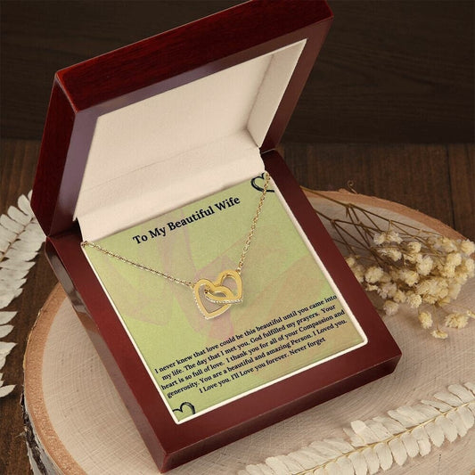 Interlocking Heart Necklace |  Gifts For Her | Romantic Gift | Birthday Gift | Chic Style | Modern Necklace | Heart Pendant | Love Necklace