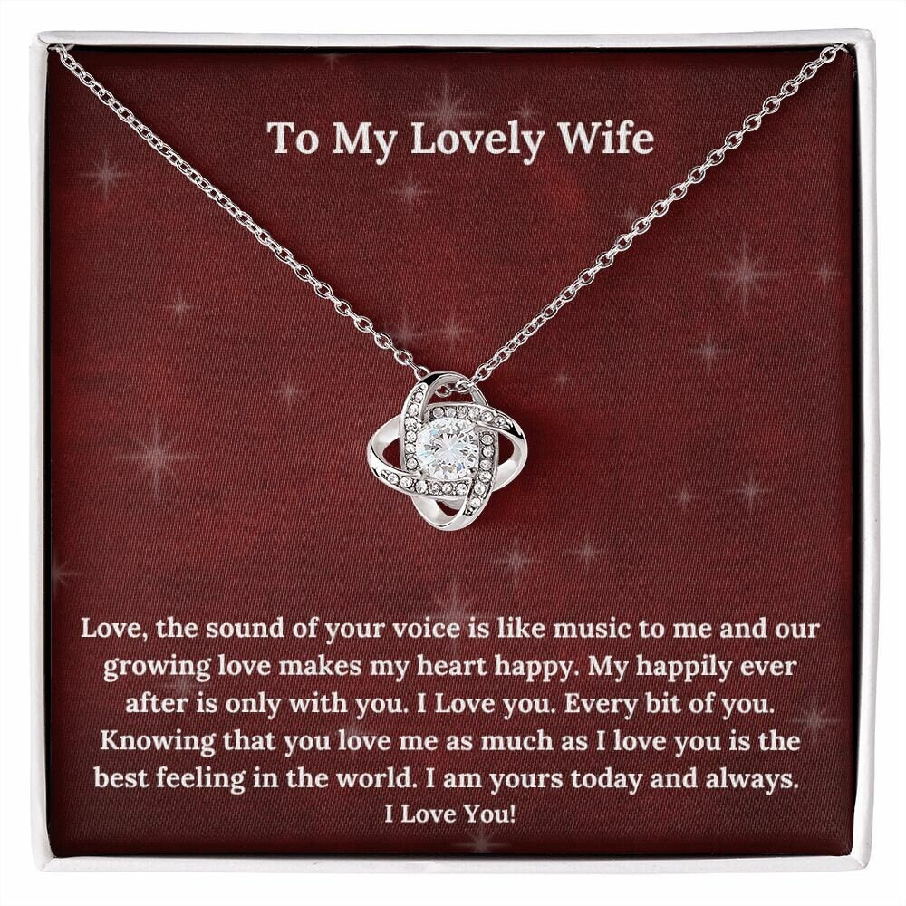 Love Knot Necklace | Gift From Husband | Wife Birthday Gift | Necklace For Wife | Elegant Gift For Wife | Luxury Gift For Wife