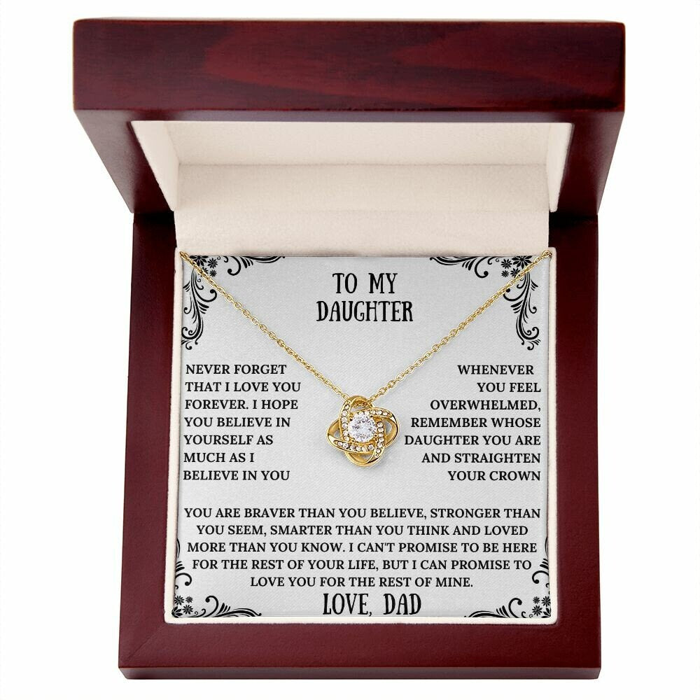 Love knot necklace | Friendship Necklace | Message Card Jewelry | Elegant Necklace | Modern Necklace To Daughter | Gift For Her | Neck chain