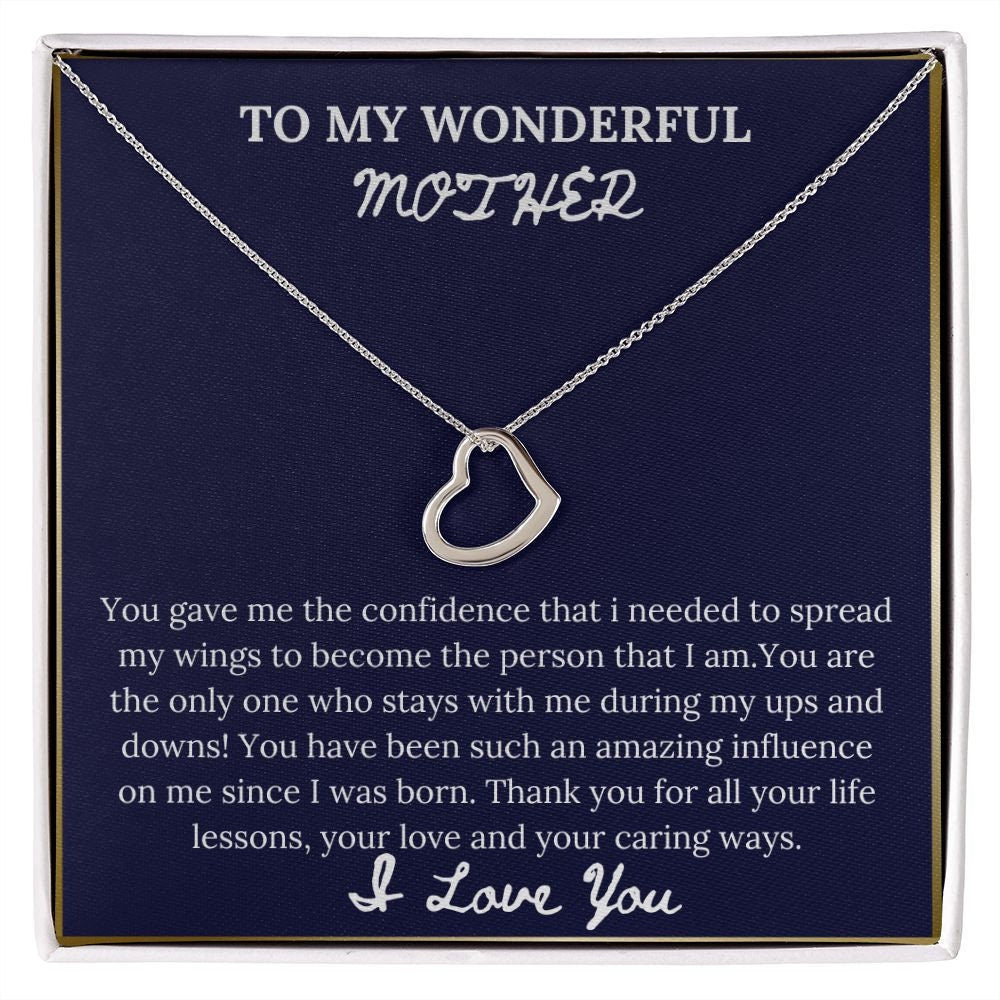 Delicate Heart Necklace | Mothers Day Necklace | Mothers Day Jewelry Card | Perfect Gift For Mother |  Mother Gift | Neck Chain Pendant